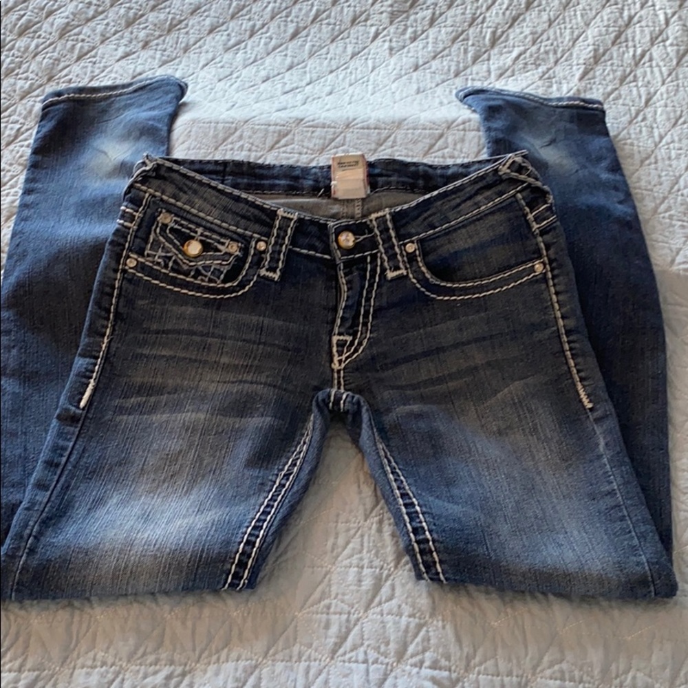 TRUE RELIGION Jeans Joey T with Crystal Buttons 27 - Picture 2 of 10